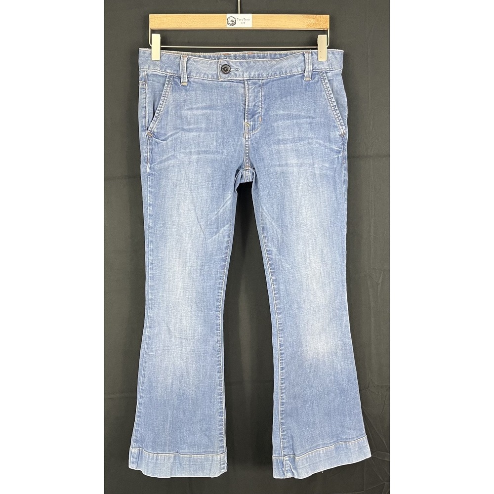 Guess Jeans Frankie Flare Women 29 Low Rise Stretch Light Wash Denim Jeans Y2K